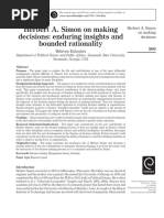 2.2. Kalantari 2010 - Herbert A. Simon On Making Decisions
