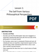 Lesson 1: The Self From Various Philosophical Perspectives