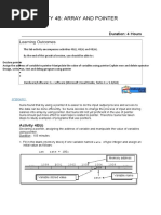 Lab Activity 4B: Array and Pointer: Duration: 4 Hours