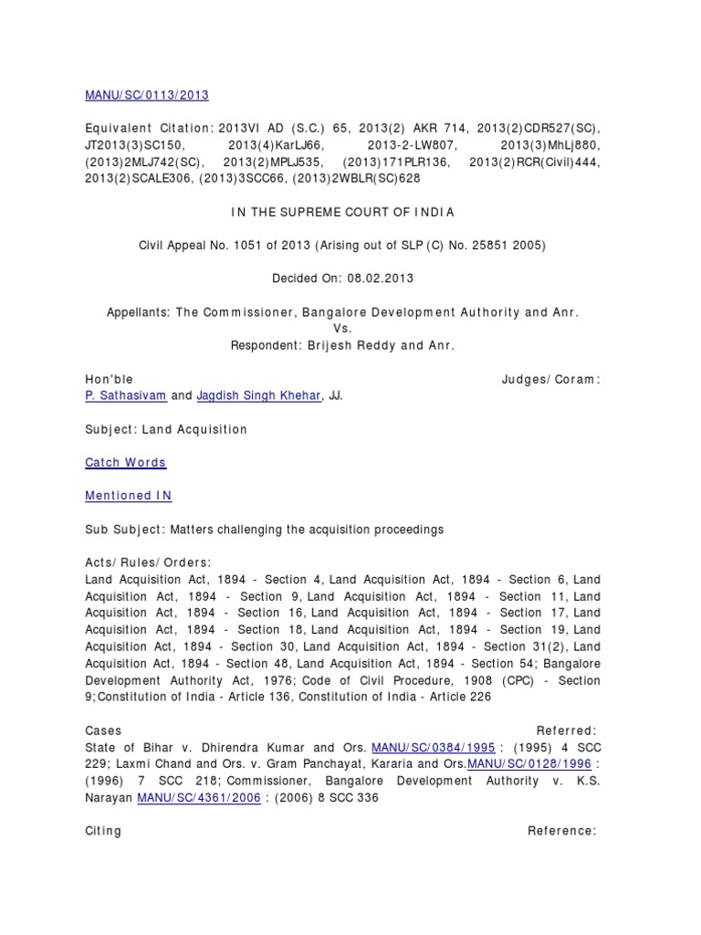 Supreme Court Ruling on Land Acquisition | PDF | Lawsuit | Jurisdiction