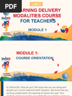 Learning Delivery Modalities Course: For Teachers