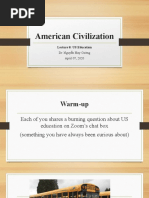 American Civilization: Lecture 8: US Education