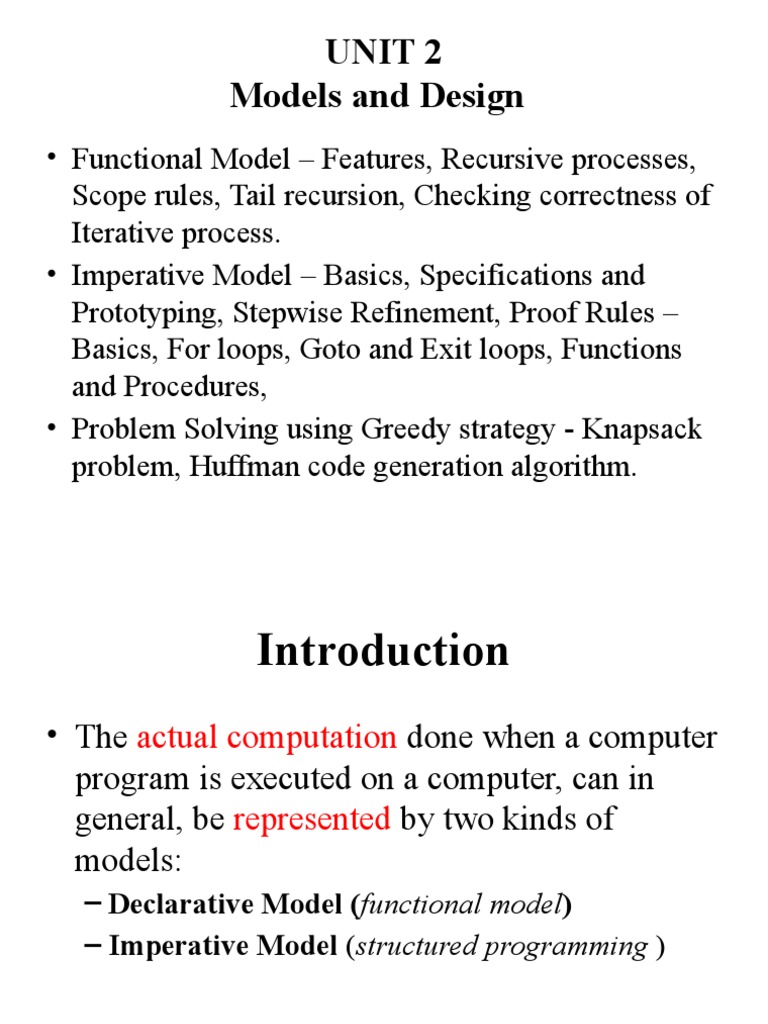 Unit 2 Models and Design | PDF | Subroutine | Function (Mathematics)