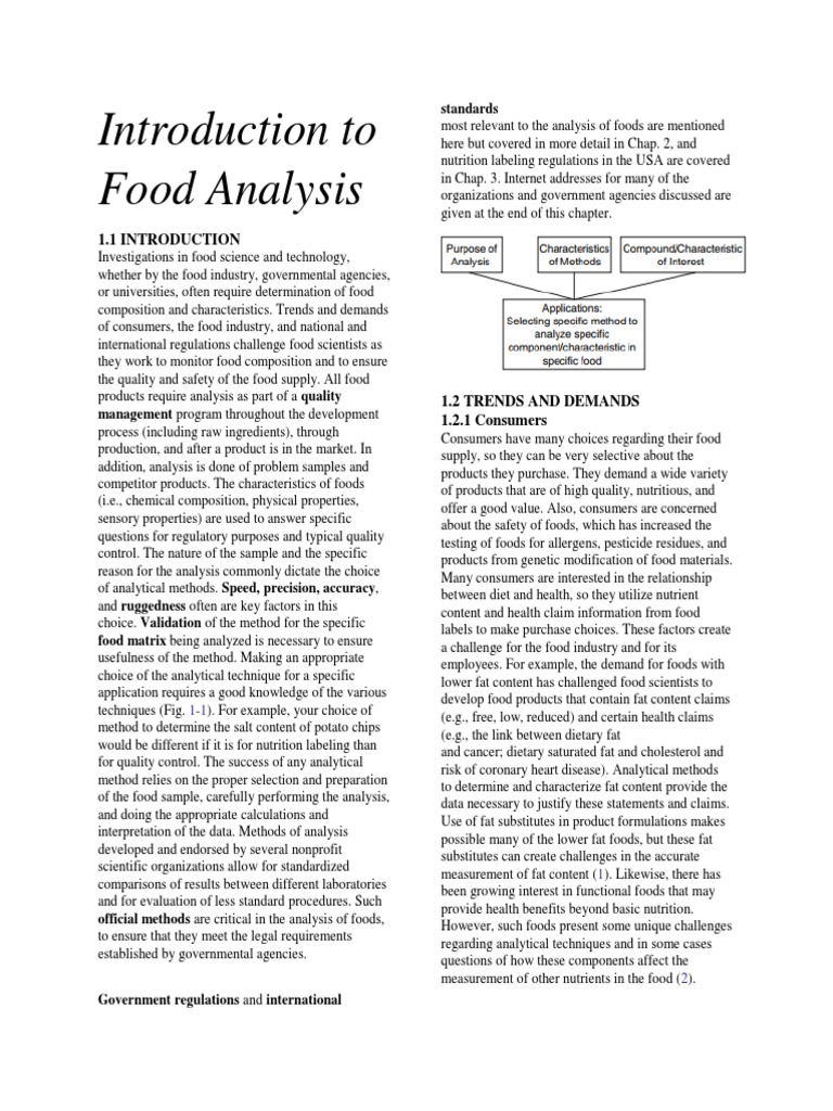 Introduction to Food Analysis Techniques | PDF | Supply Chain | Foods