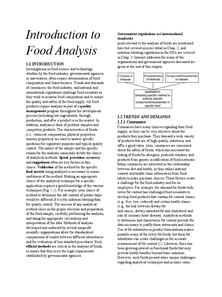 Analytical Methods for Food Quality Control and Regulatory Compliance