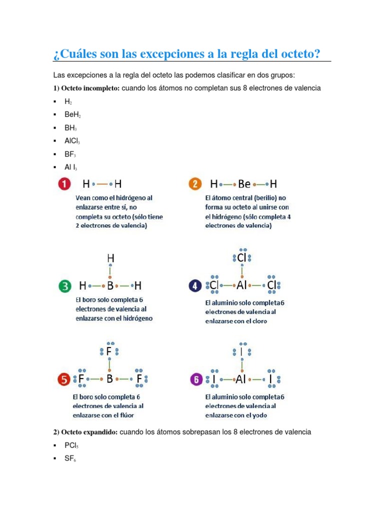 Excepciones a la regla del octeto | PDF