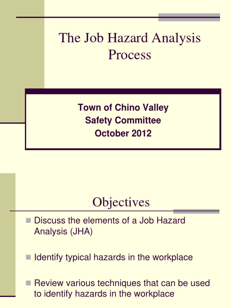 Job Hazard Analysis Process | PDF | Personal Protective Equipment ...