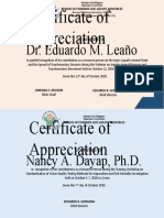 Certificate of Appreciation: Dr. Eduardo M. Leaño