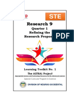 Research 9: Quarter 1 Refining The Research Proposal