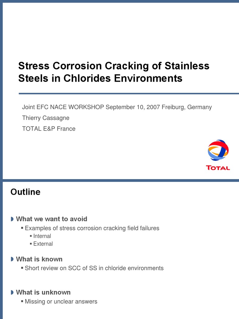 Chloride SCC in Stainless Steels | PDF | Stainless Steel | Metals