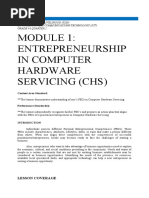 Entrepreneurship in Computer Hardware Servicing (CHS)