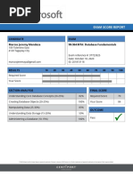 Candidate Marcos Jeremy Mendoza Exam 98-364:MTA: Database Fundamentals