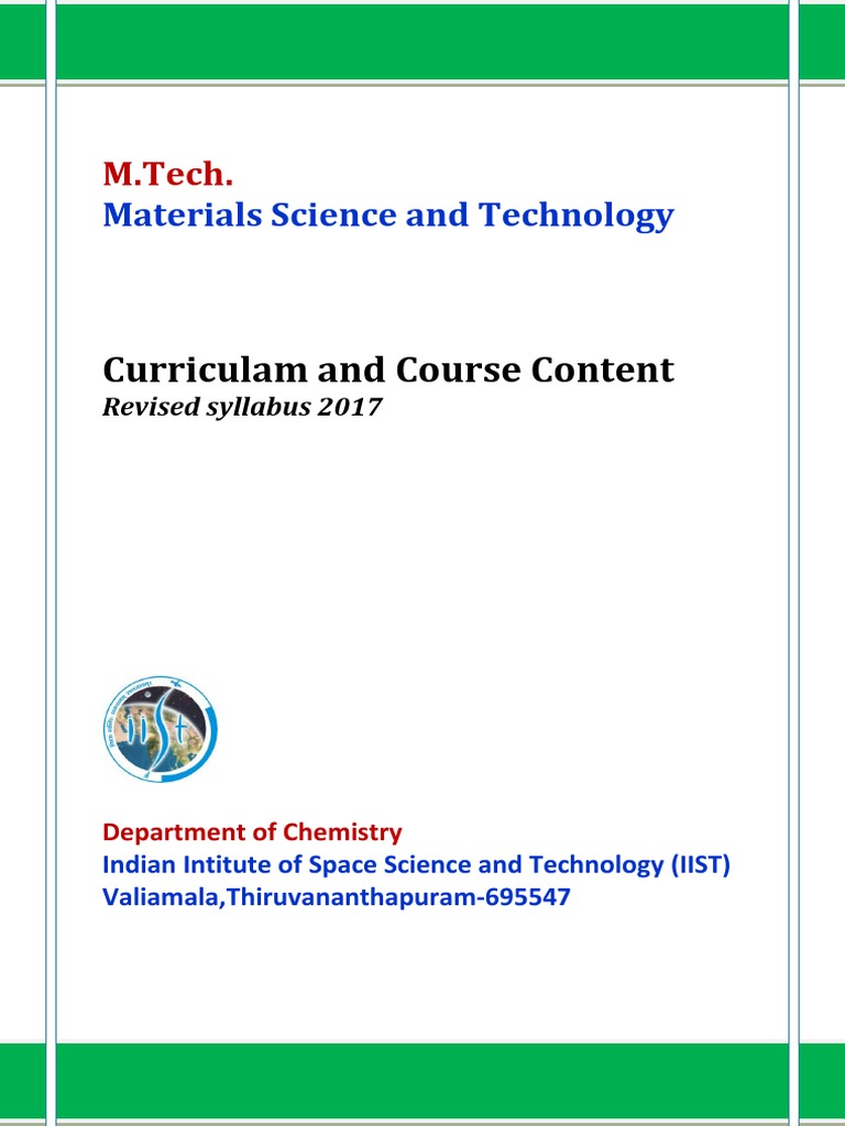 M.Tech in Materials Science Curriculum | PDF | Rocket Propellant ...