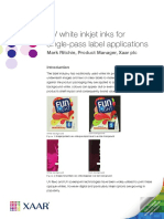 UV White Inkjet Inks For Single-Pass Label Applications: Mark Ritchie, Product Manager, Xaar PLC