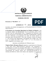 Acórdão n.º 99 2018 - Processo n.º 46-2018- 1ª - Presidente do Conselho Municipal da Cidade de Maputo