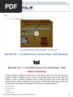 SSC CGL (Tier - 1, 2nd Shift) Previous Year Solved Paper - 2010 - Reasoning - SSCPORTAL