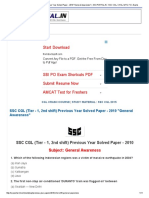 Start Download: SSC CGL (Tier - 1, 2nd Shift) Previous Year Solved Paper - 2010