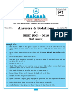 NEET-2019 (Code-P1) - Solutions - (Hindi) - Aakash PDF