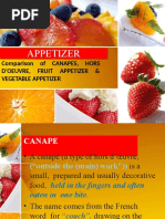 Appetizer: Comparison of CANAPES, HORS D'Oeuvre, Fruit Appetizer & Vegetable Appetizer