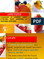 Appetizer: Comparison of CANAPES, HORS D'Oeuvre, Fruit Appetizer & Vegetable Appetizer
