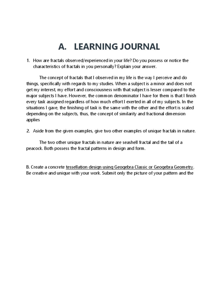 A. Learning Journal | PDF