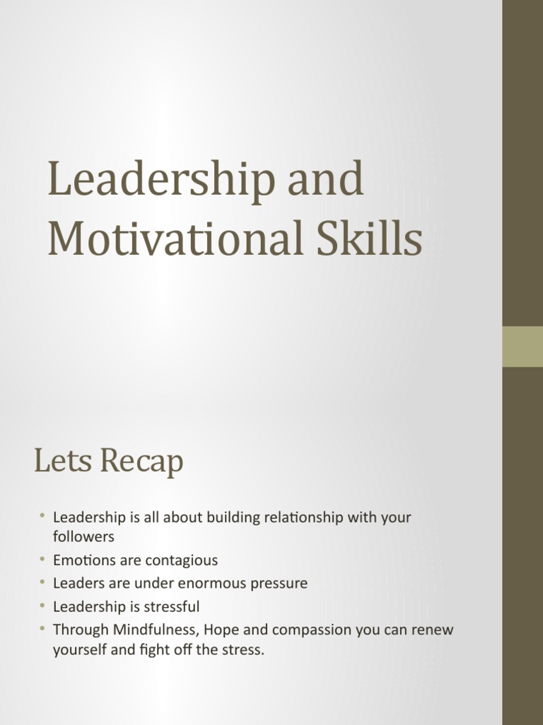Leadership and Motivational Skills | PDF | Leadership | Action (Philosophy)