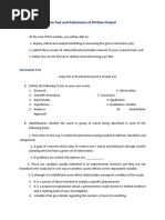 Module 8: Summative Test and Submission of Written Output