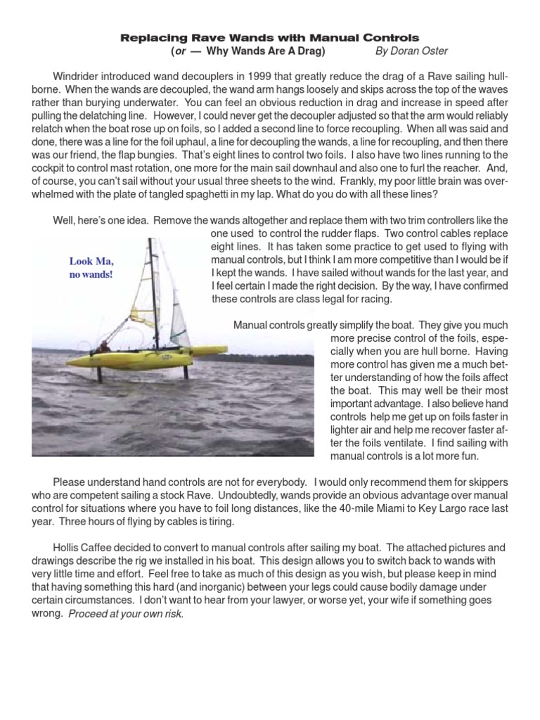 Manual Controls for Rave Sailing Optimization | PDF | Science ...
