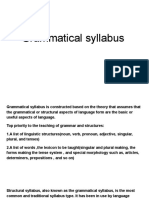 Grammatical Syllabus