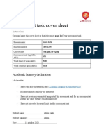 Assessment Task Cover Sheet: Academic Honesty Declaration