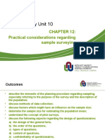 Study Unit 10: Practical Considerations Regarding Sample Surveying
