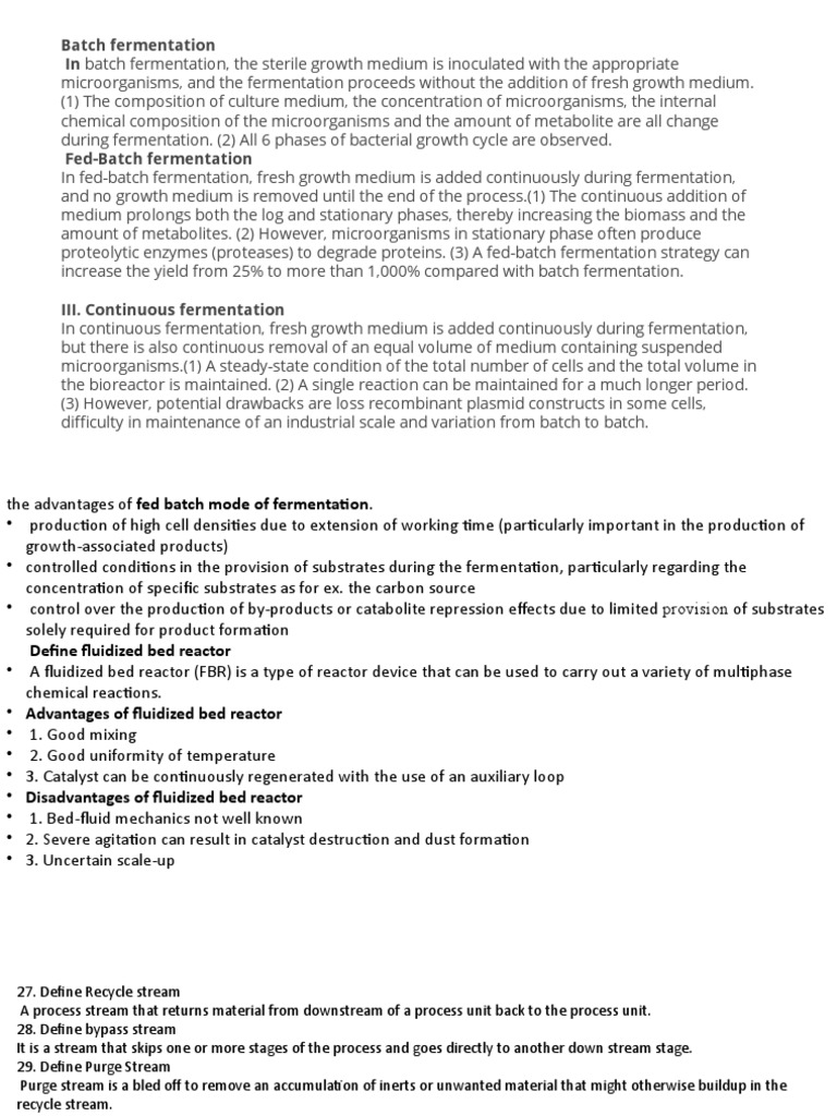 Batch Fermentation in Batch Fermentation, The Sterile Growth Medium Is ...