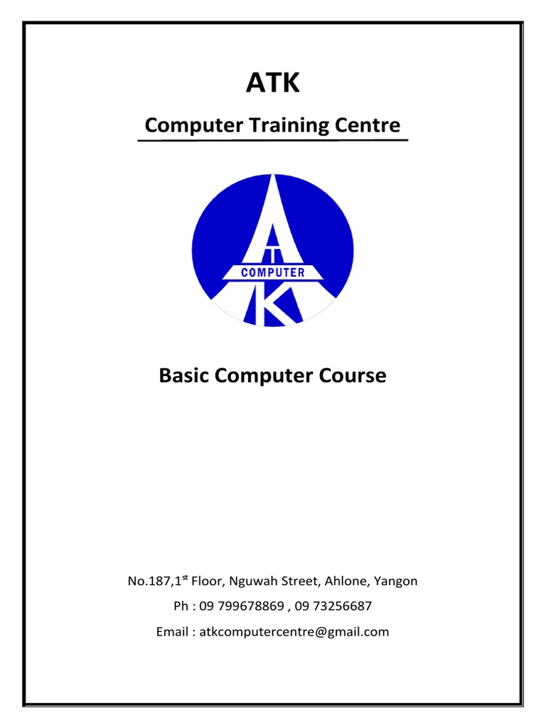Basic Computer Course at ATK Centre | PDF