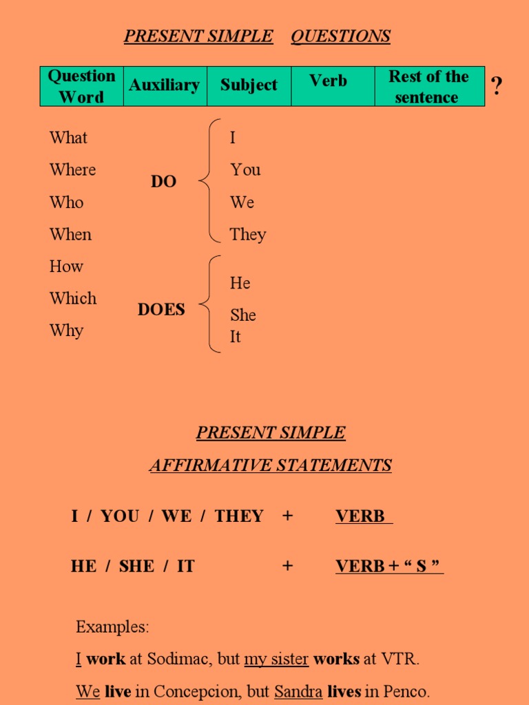 Simple Present Questions & Statements | PDF | Foreign Language Studies