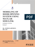Modeling of Door Opening System Using Matlab-Simulink: Dr. Syed Zahurul Islam