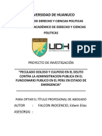 Universidad de Huánuco Derecho y Ciencias Políticas Peculado Doloso Culposo