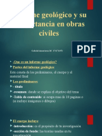 Informe Geológico y Su Importancia en Obras Civiles