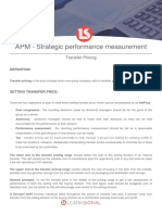 Strategic Performance Measurement: Transfer Pricing