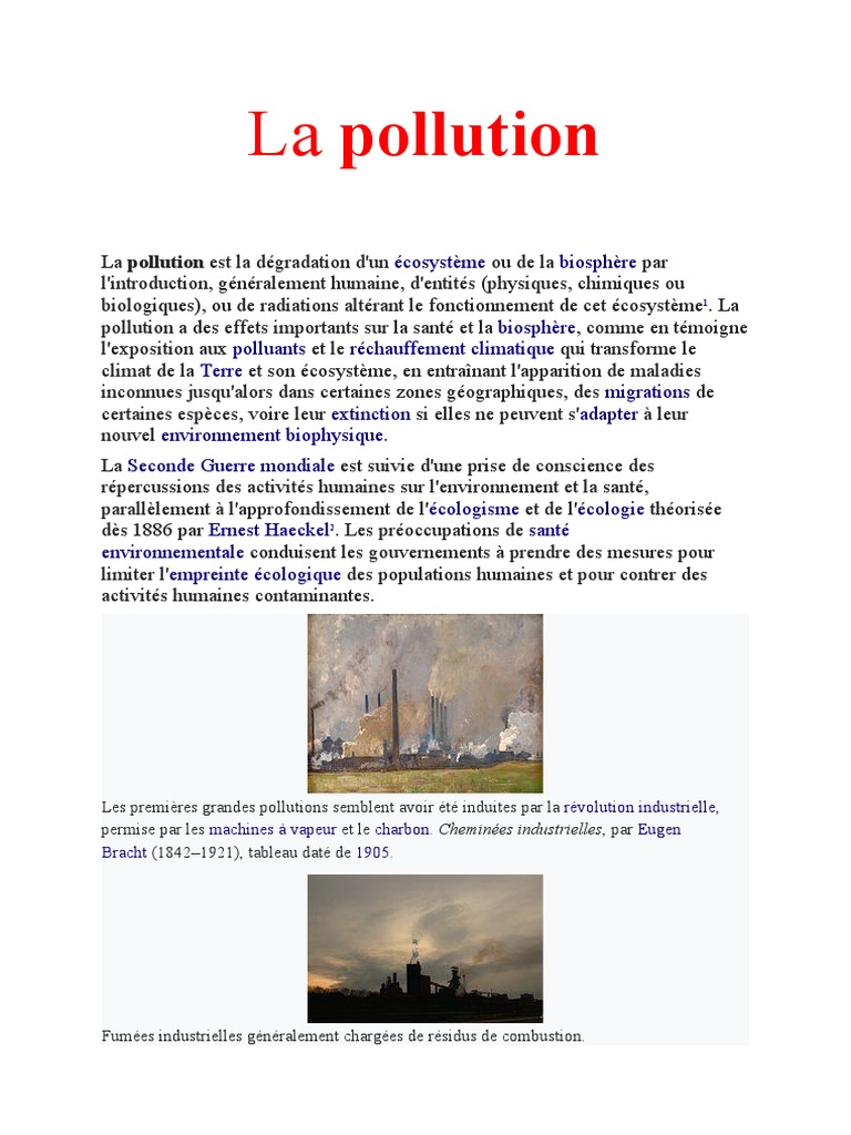 La Polution 2 | PDF | la pollution | Pollution de l'air
