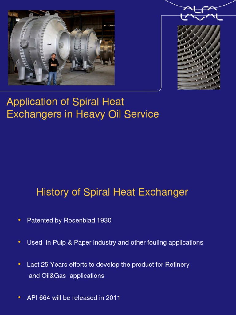 Application of Spiral Heat Exchangers in Heavy Oil Service External PDF ...