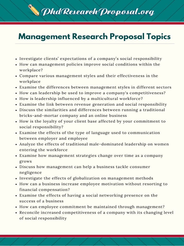 strategic management research proposal topics