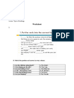 Worksheet: Date: 2 October 2020 Grade 8 Level: Intermediate Unit: 1 Lesson: Types of Buildings