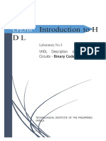 Introduction To H DL: Laboratory No.3 VHDL Description of Combinational Circuits - Binary Coded Decimal