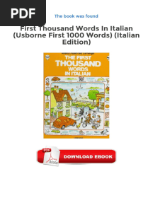 First Thousand Words in Italian Usborne First 1000 Words Italian Edition Ebooks