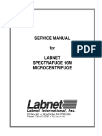 Service Manual For Labnet Spectrafuge 16M Microcentrifuge