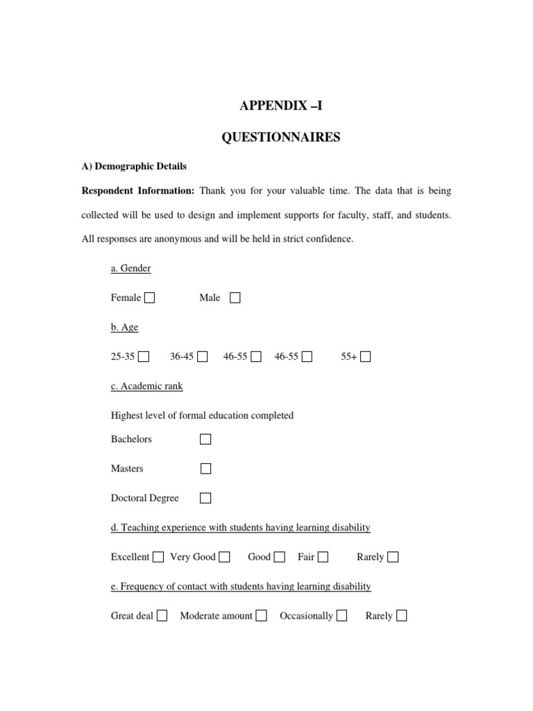 15 Appendices PDF | PDF | Learning Disability | Special Education