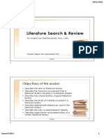 Literature Search & Review: Objectives of This Session