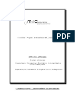 Contrato de serviços de arquitetura para projeto de interiores comercial