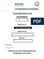 Fluid Mechanics Lab Assignment Submission