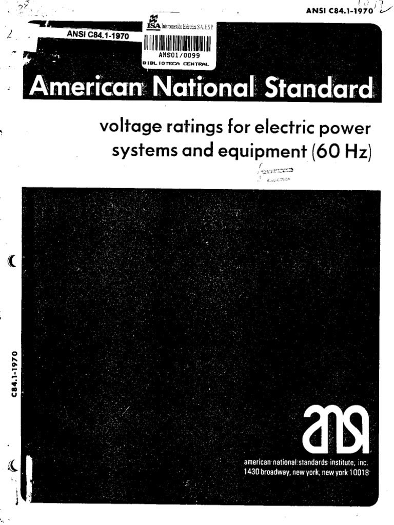 Ansi c84 1 1970 pdf electric power distribution mains electricity